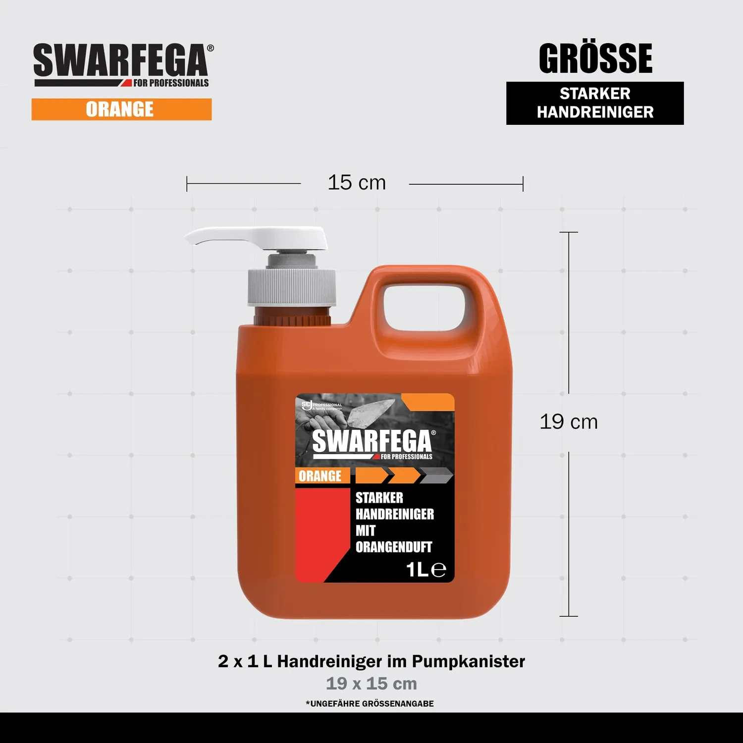 Swarfega Orange Handreiniger 2x1L Pumpe Öl lösungsmittelfrei