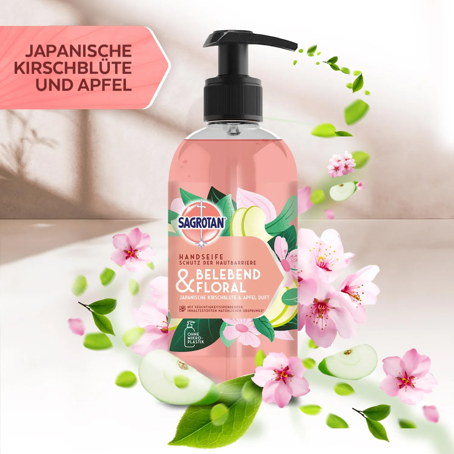 Sagrotan Hygieneseife Belebend Floral 5x300ml Kirschblüte