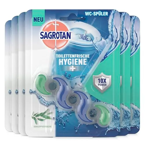 Sagrotan Toilettenfrische Hygiene Plus WC-Spüler Eukalyptus 6er Pack