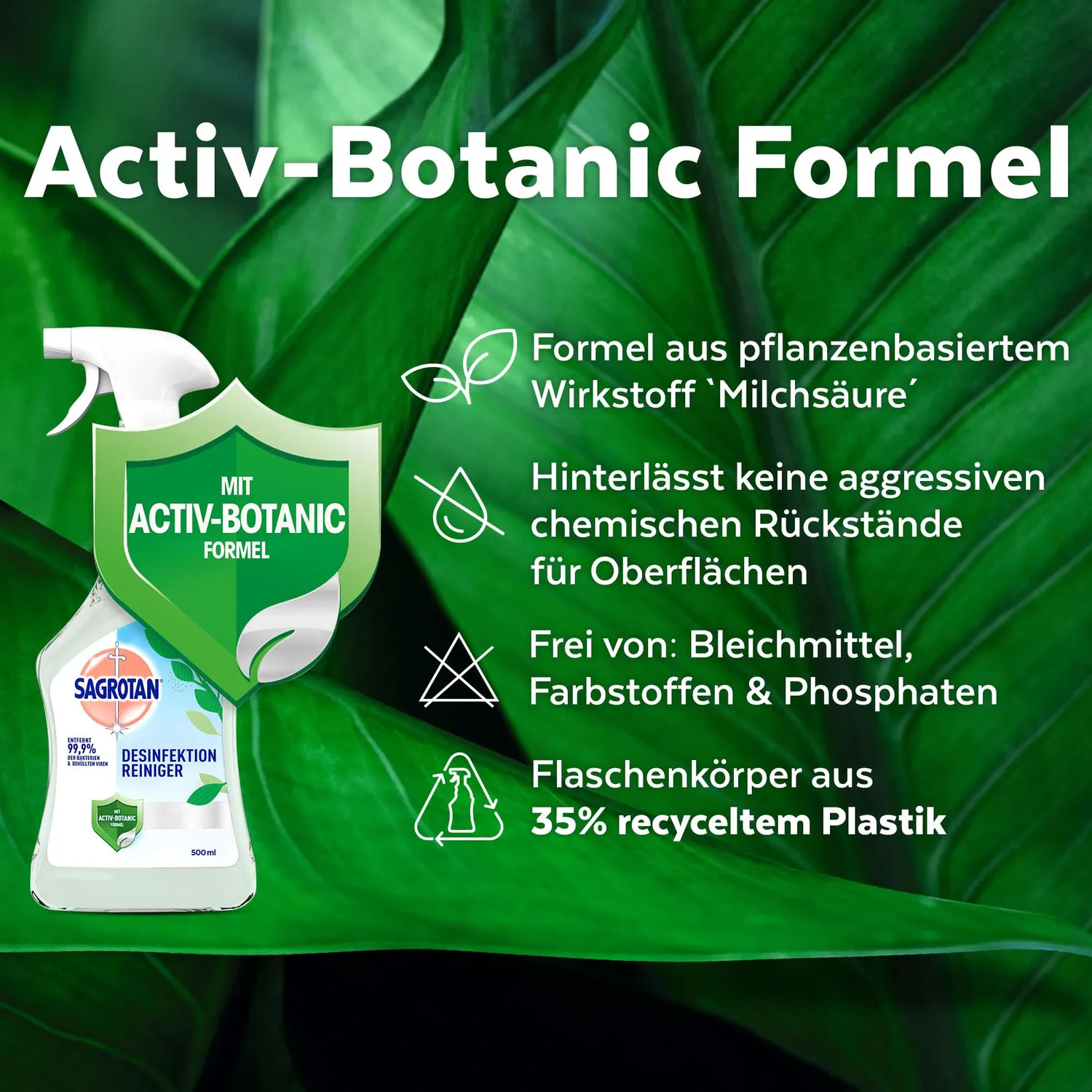 Sagrotan Desinfektions-Reiniger Spray 4x500ml ohne Bleiche