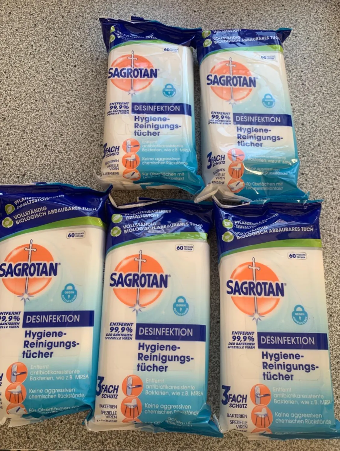 Sagrotan Hygienereinigungstücher neutral 5x60 Stück mild
