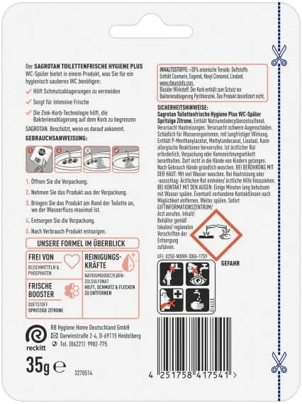 Sagrotan Hygiene Plus WC-Spüler 3er Pack Zitrone frisch