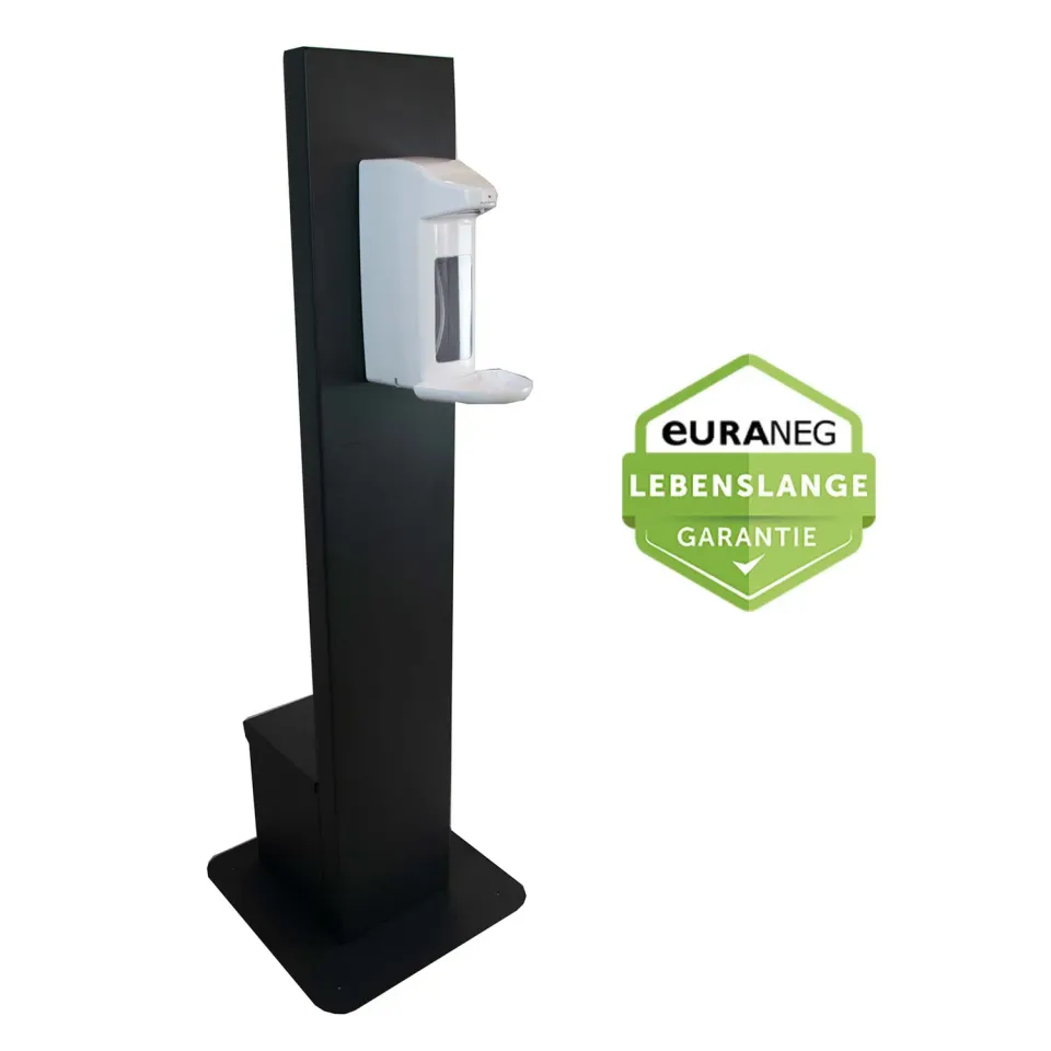 Euraneg SD110-d Standsäule Stahl schwarz Desinfektionssäule
