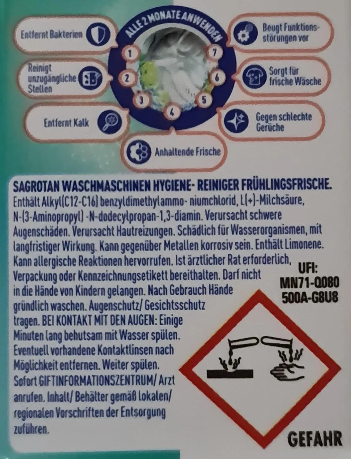 Sagrotan Waschmaschinen Hygiene-Reiniger Frühlingsfrische 4x250ml