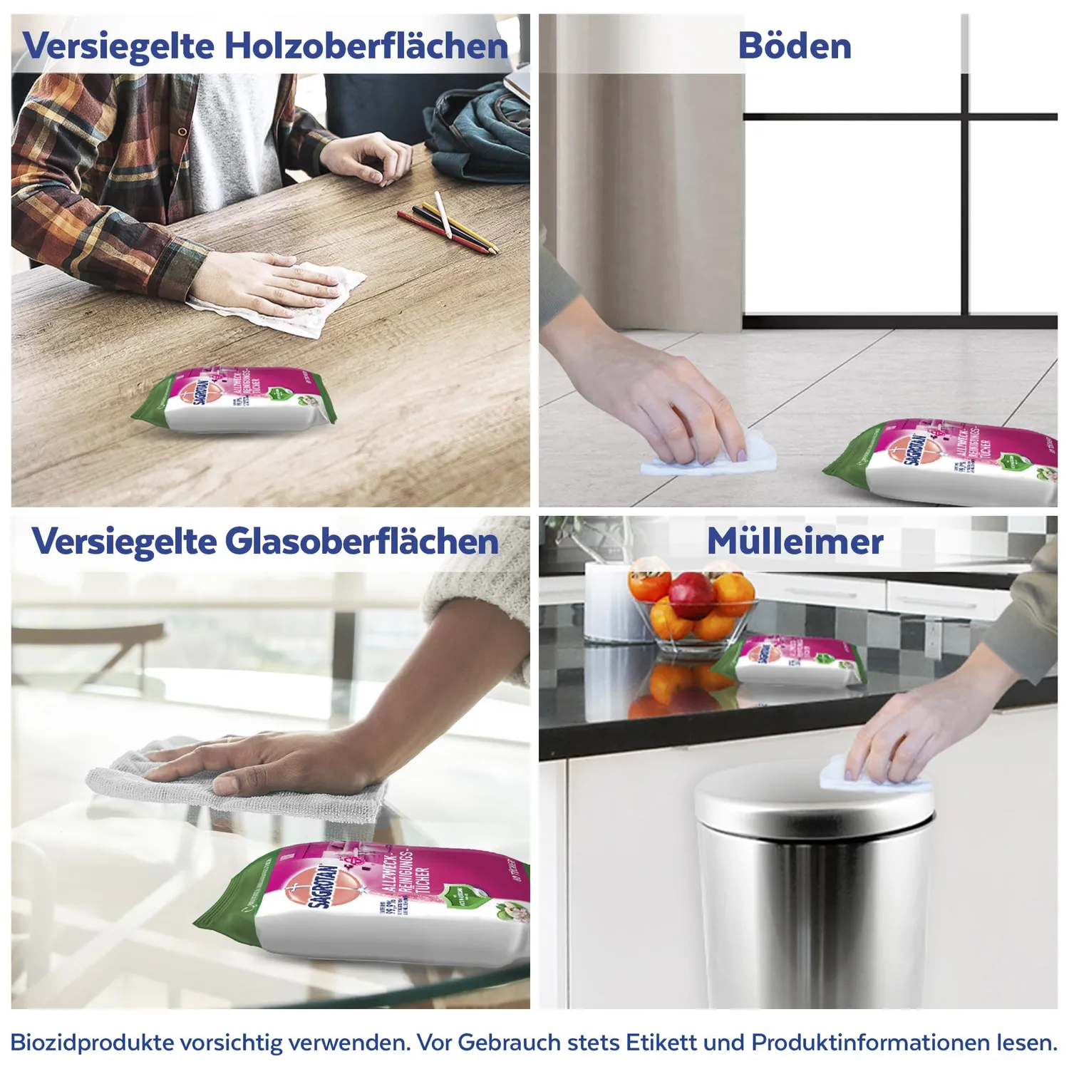 Sagrotan Allzweck-Reinigungstücher Granatapfel 6x60 Stück