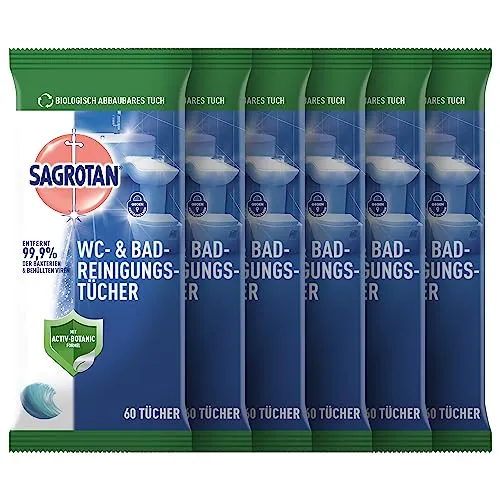 Sagrotan WC-Reinigungstücher Tücher 6x60 Stück Abbaubar