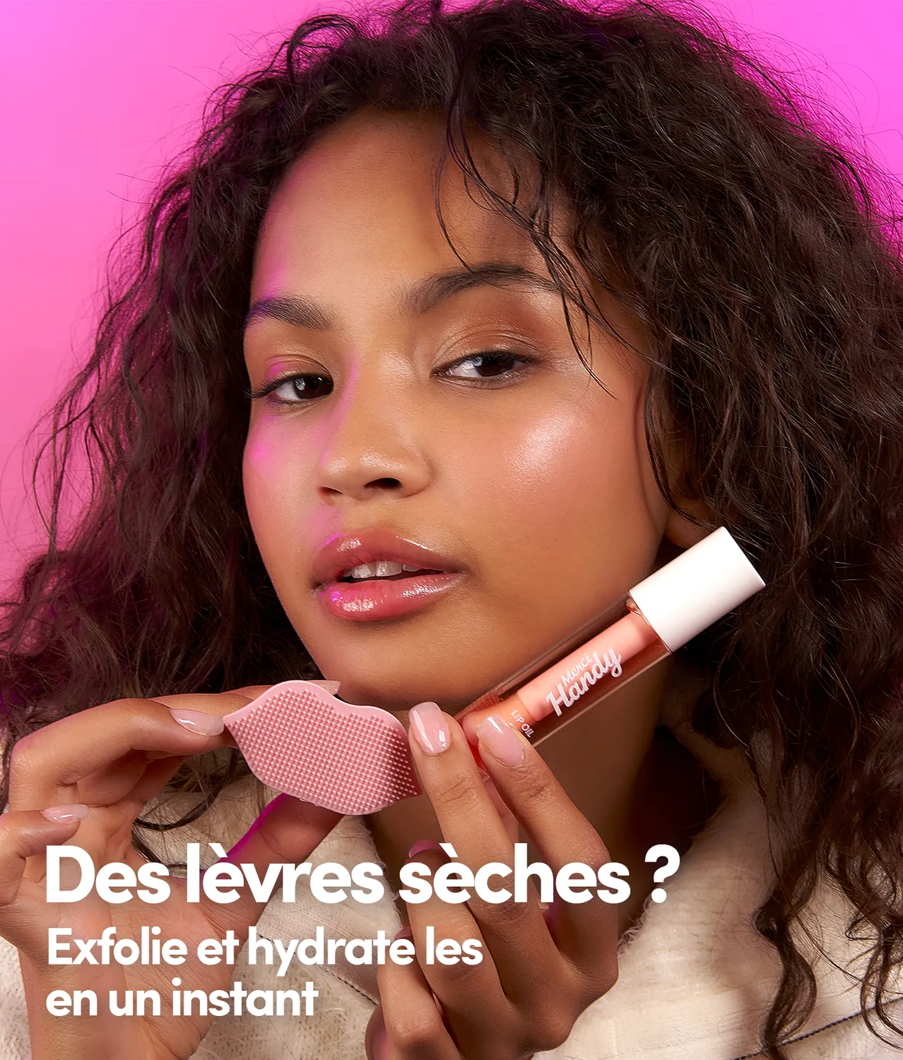 Merci Handy Lèvres Lippenpflege-Set 3-teilig Bürste Öl Balsam