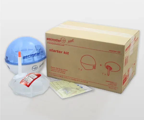 Germstar 32oz Starter-Set Spender Weiß-Blau + One 946ml