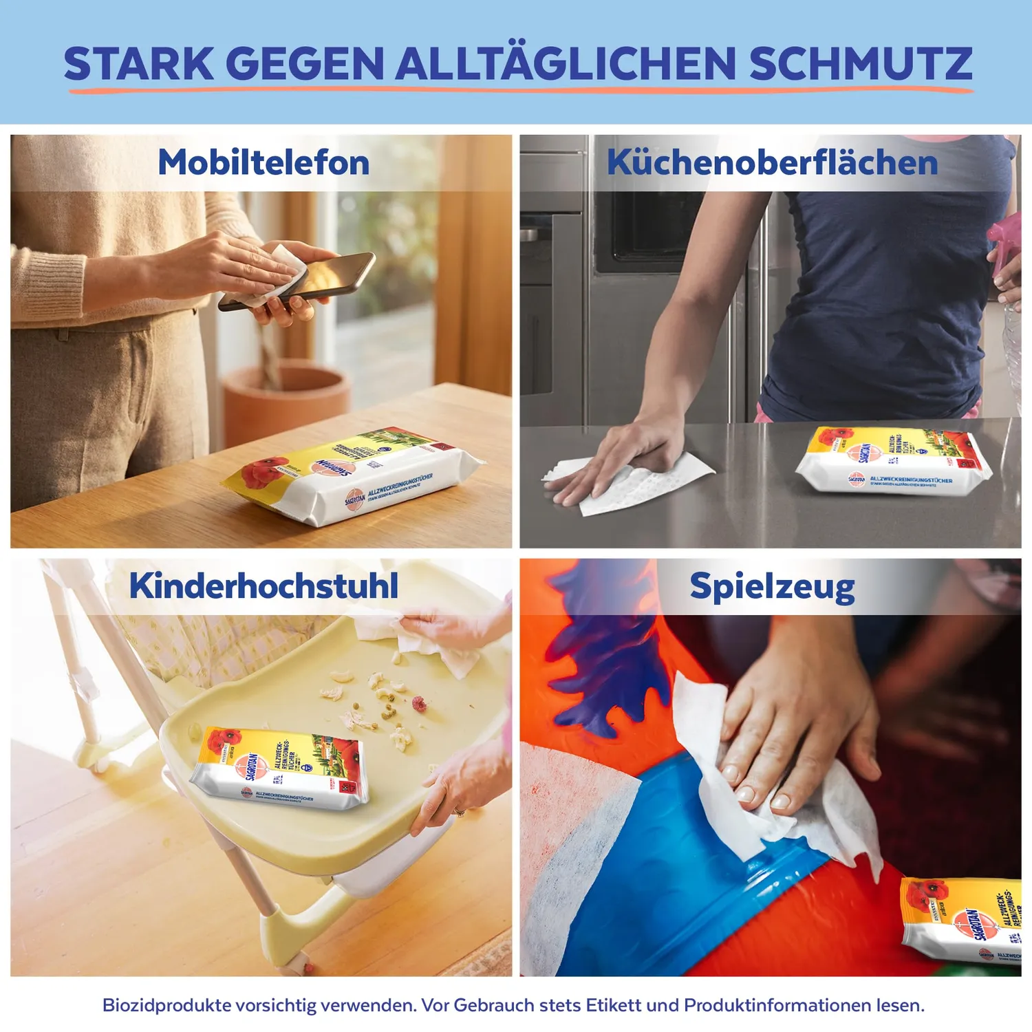 Sagrotan Allzweck Blooming Hills Reinigungstücher 6x60 antibakteriell