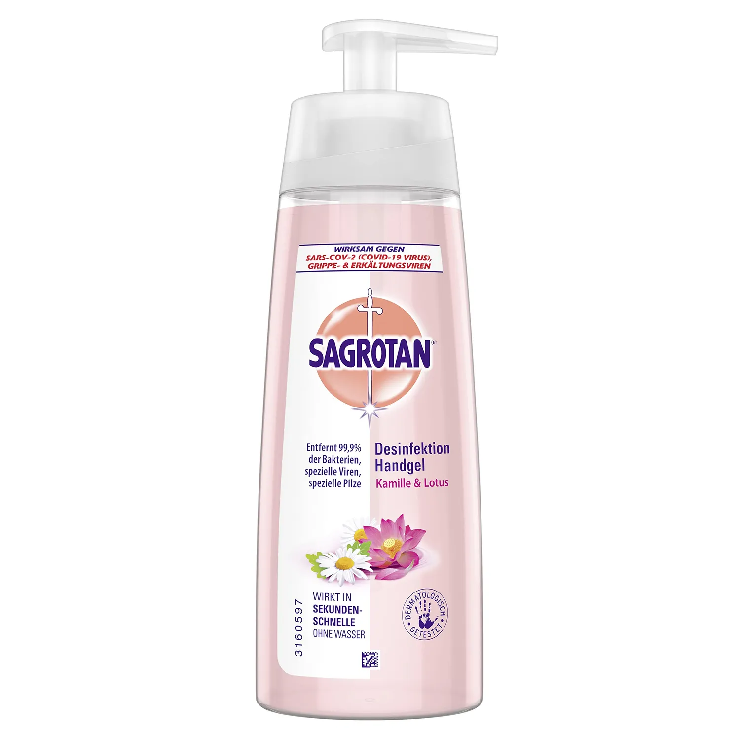 Sagrotan Hand-Desinfektionsgel Kamille Lotus Gel 200 ml Spender