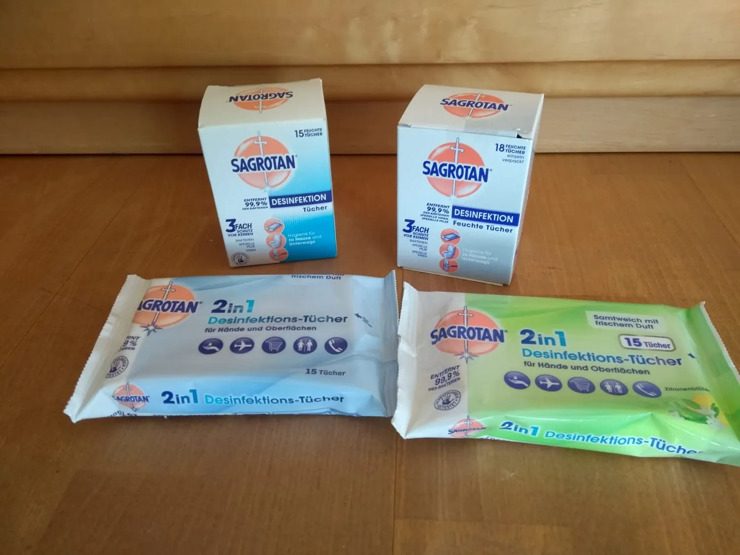 Sagrotan 2in1 Desinfektionstücher 15 Stück für Hände