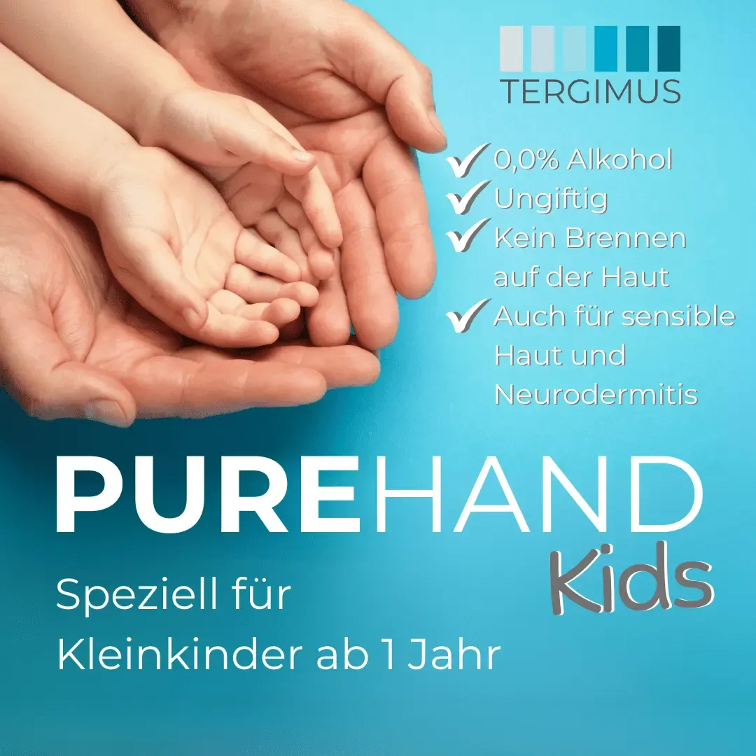 Purehand Kids Desinfektionstücher einzeln verpackt alkoholfrei für Kinder