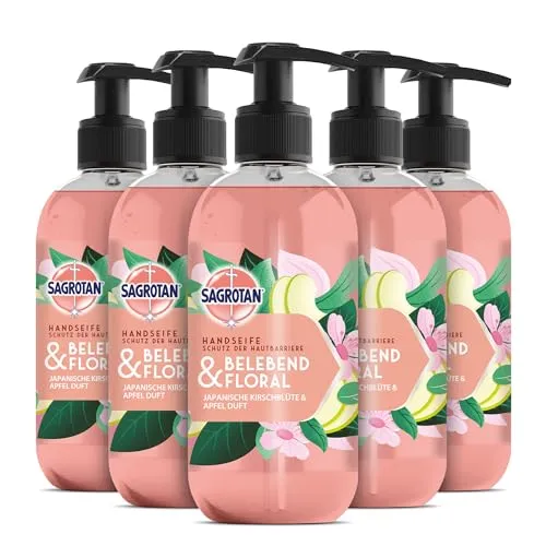 Sagrotan Hygieneseife Belebend Floral 5x300ml Kirschblüte