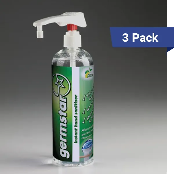 Germstar Citrus Pumpflaschen 16oz 3er Pack 70% Ethanol