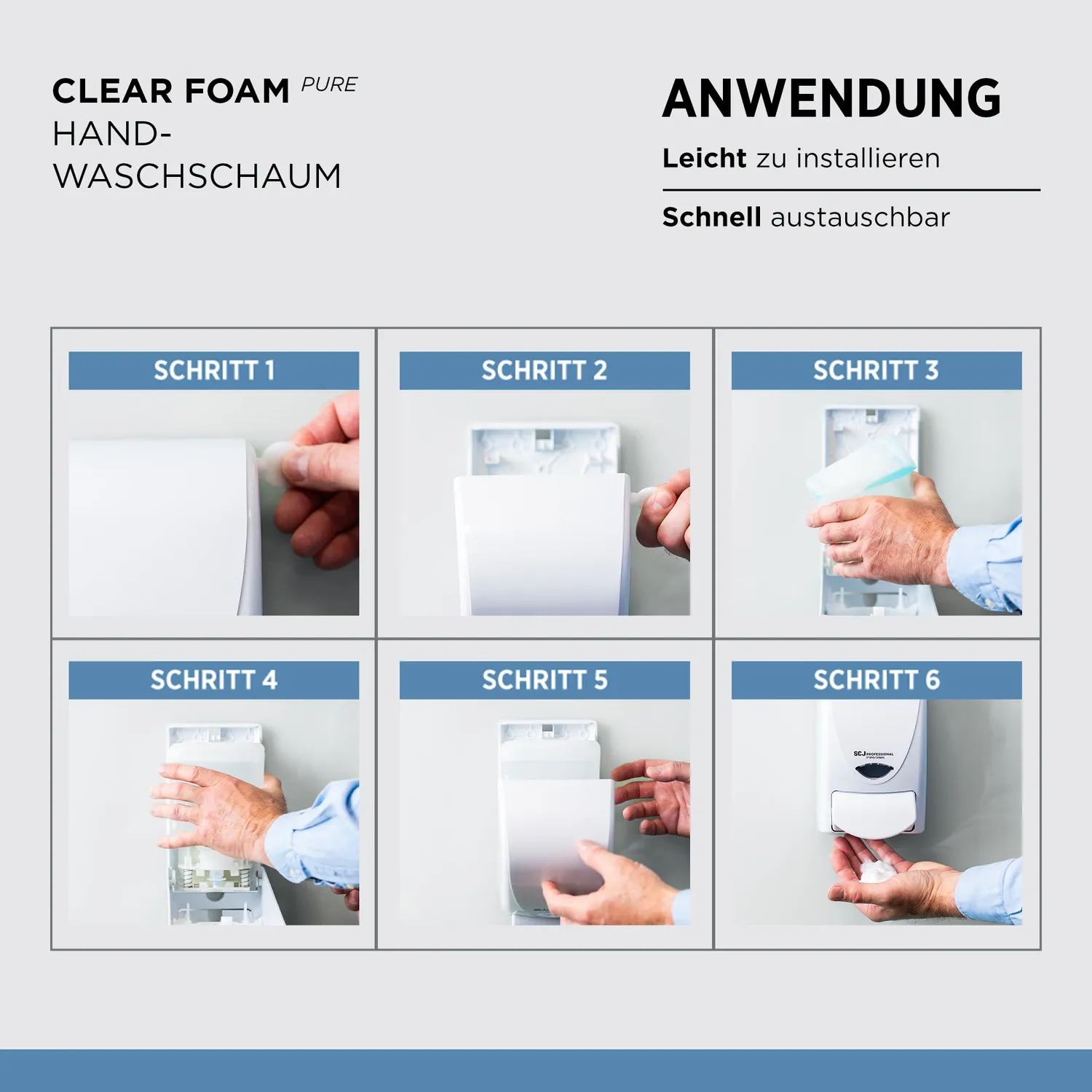 SC Johnson Clear Foam Pure Schaumseife 1L Starter-Set parfümfrei