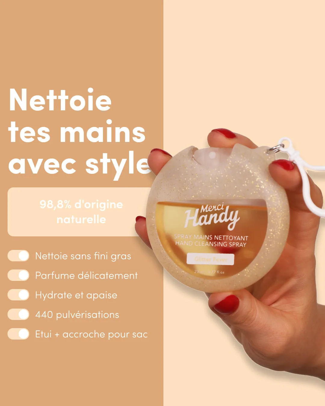 Merci Handy Glitter Fever Handspray 23ml Aloe Vera