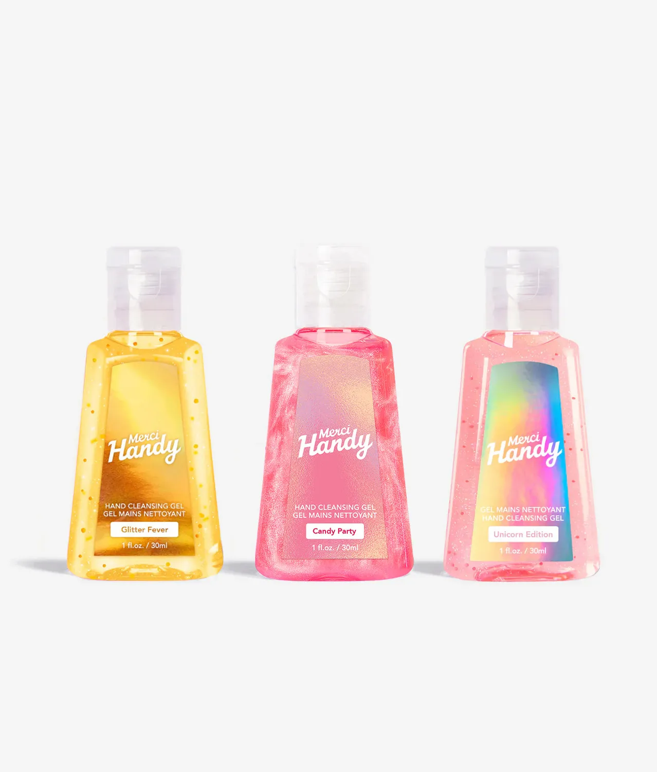 Merci Handy Glitter Handgel 3er-Set mit Tasche