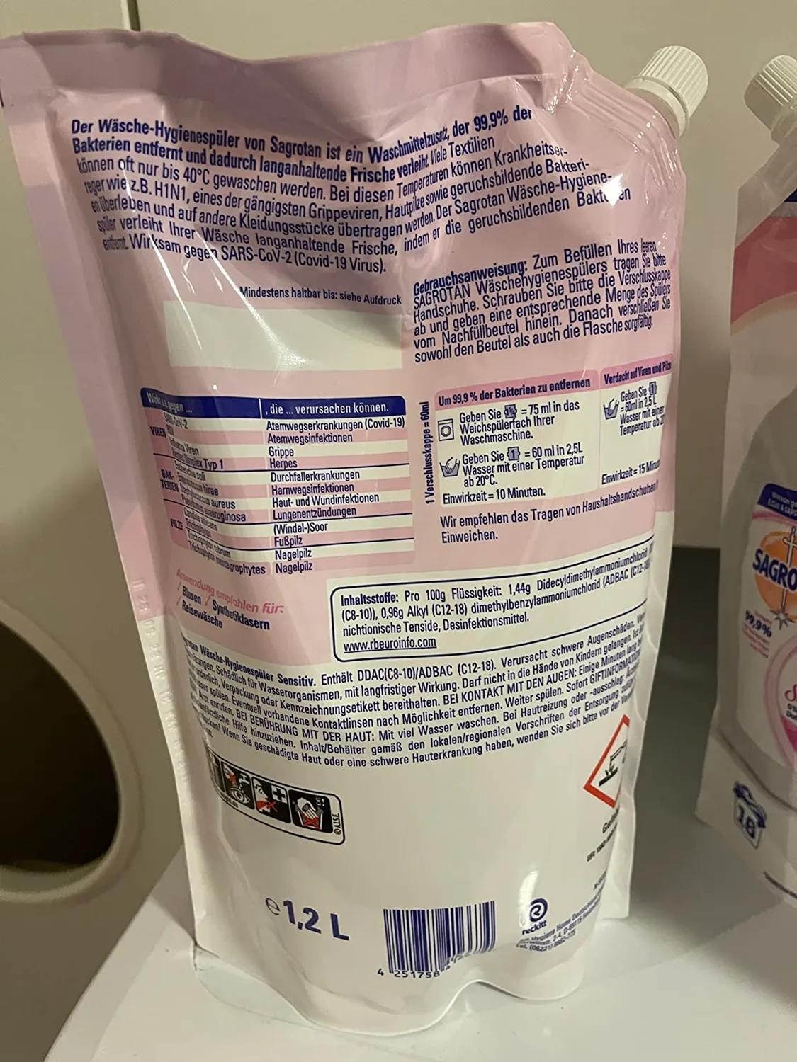 Sagrotan Sensitiv Wäsche-Hygienespüler 5x1,2 L duftfrei