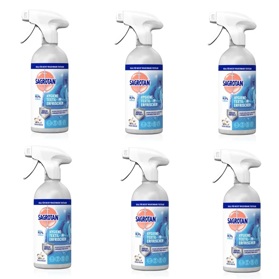 Sagrotan Hygiene-Textilerfrischer Spray 6x500 ml Frische Wäsche