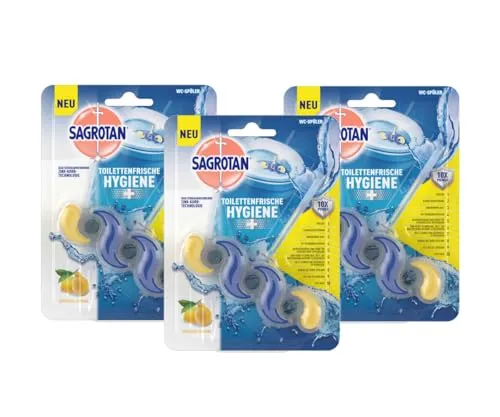 Sagrotan Hygiene Plus WC-Spüler 3er Pack Zitrone frisch
