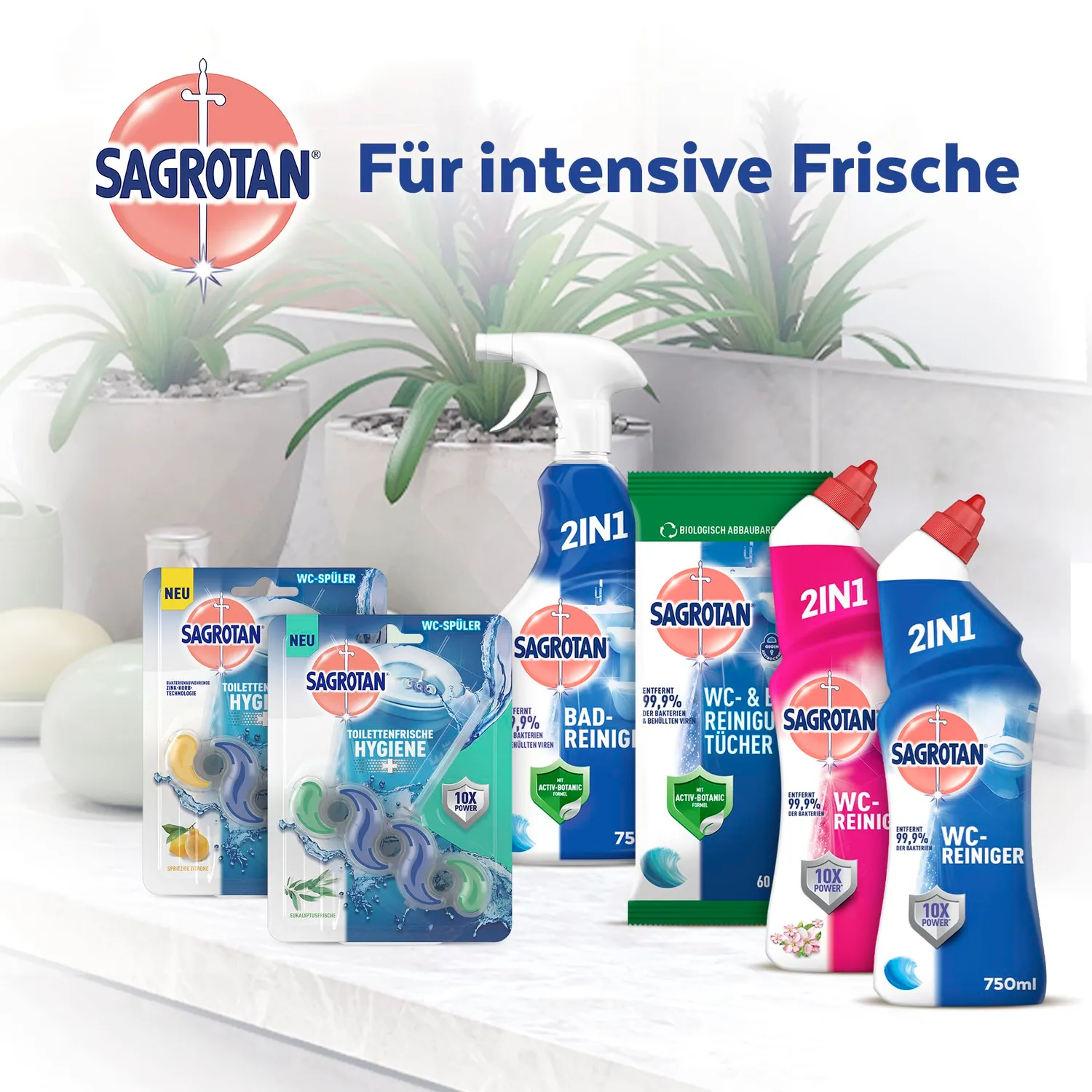 Sagrotan Toilettenfrische Hygiene Plus WC-Spüler Zitrone 6er Pack