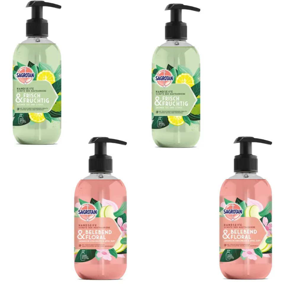 Sagrotan Handseife Mix-Pack Flüssigseife 4x300ml 2 Düfte