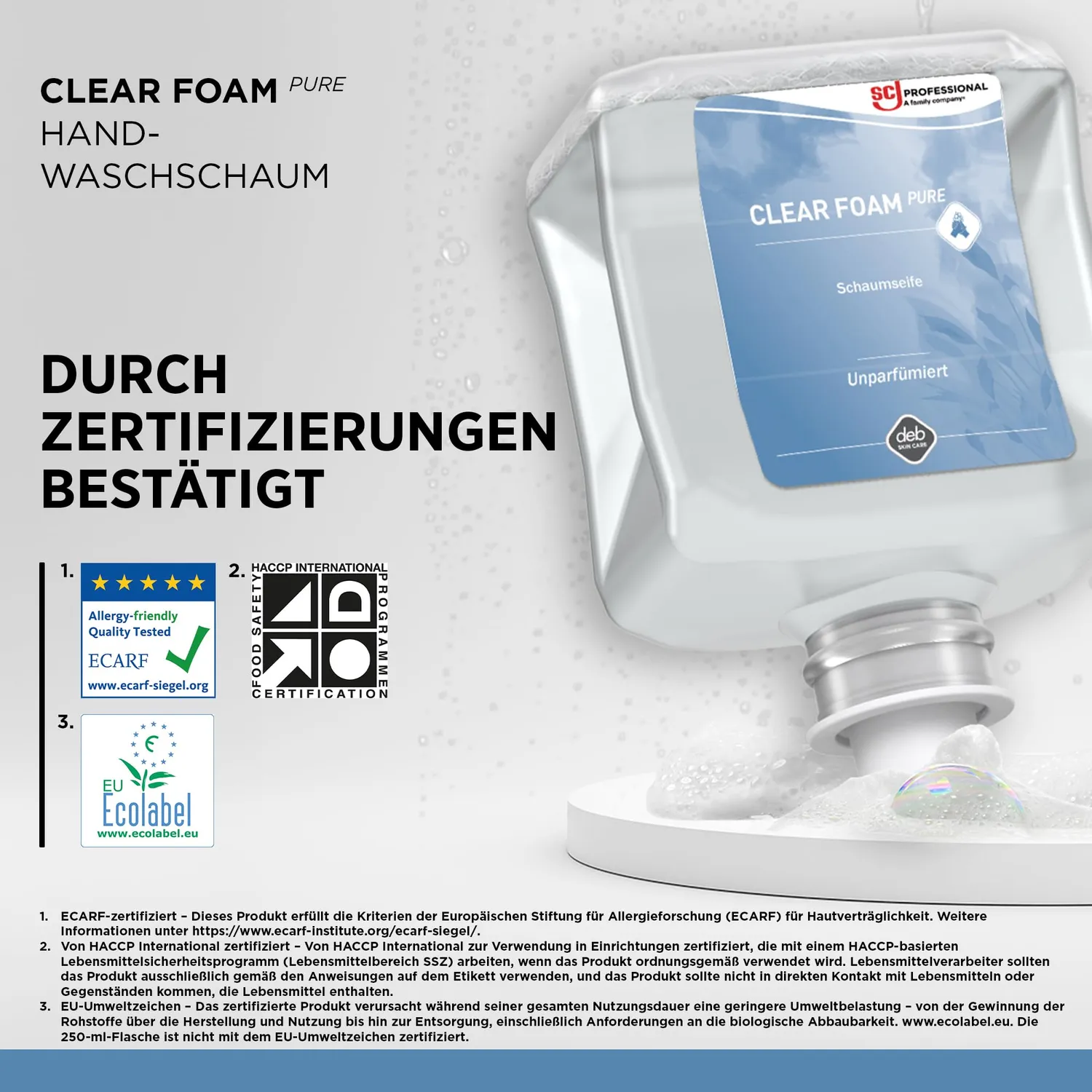 SC Johnson Clear Foam Pure Schaumseife 1L Starter-Set parfümfrei