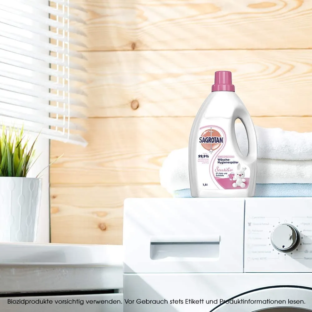 Sagrotan Wäsche-Hygienespüler Sensitiv 8x1,5l ohne Duftstoffe