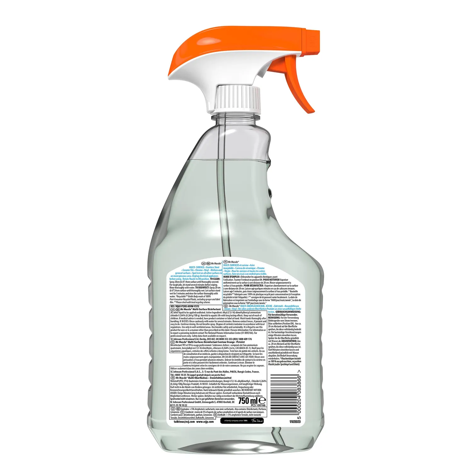 SC Johnson Professional Mr Muscle Multi-Oberflächen Desinfektionsspray 750 ml Zitrus