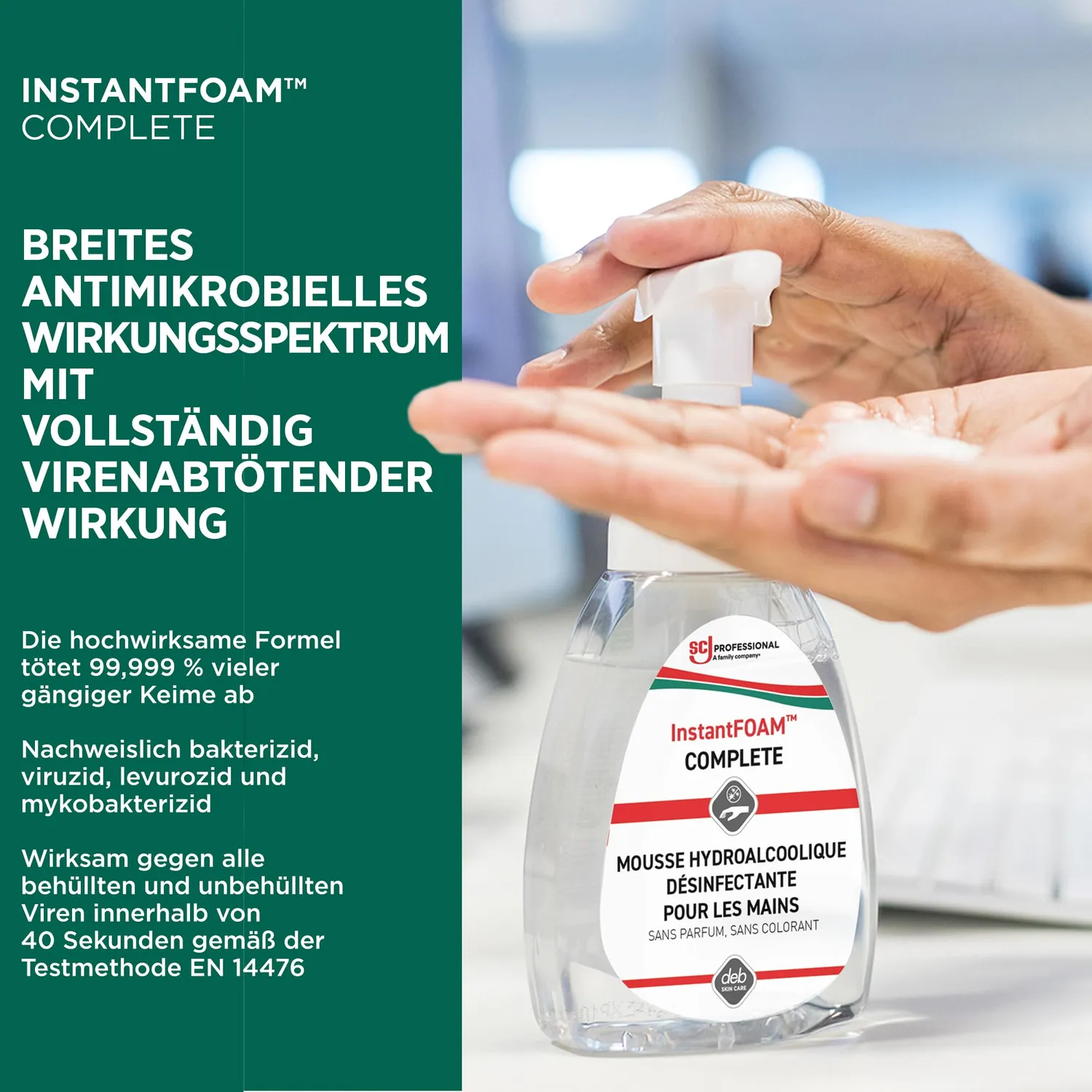 SC Johnson InstantFOAM Complete Händedesinfektion 250ml Schaum