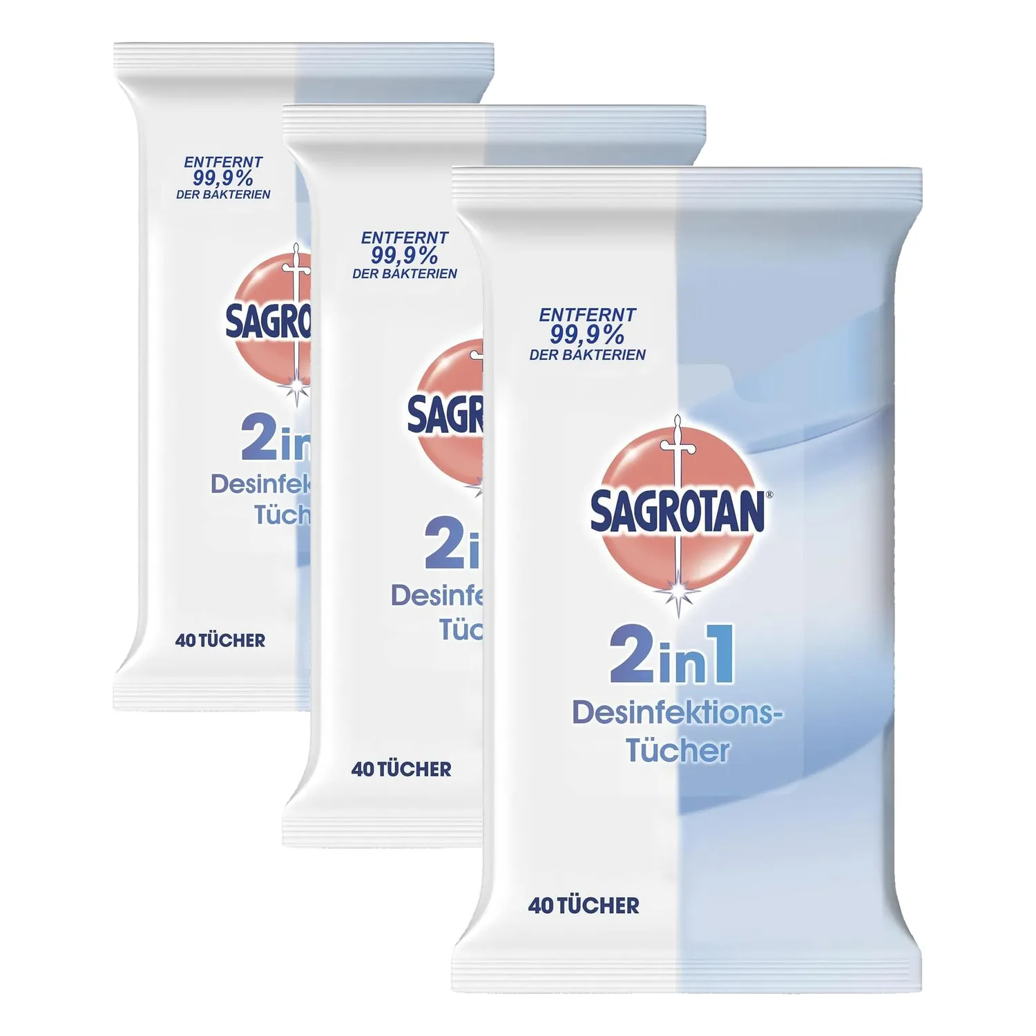 Sagrotan 2in1-Desinfektionstücher Tücher 40 Stück Hand+Fläche