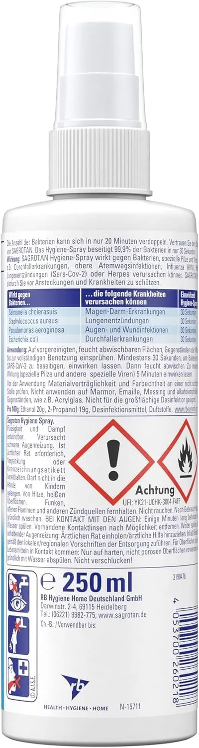 Sagrotan Hygiene Pumpspray Desinfektionsspray 10x250ml antibakteriell
