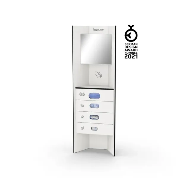 hygn.me Station 1 Premium Desinfektionsspender mit 2 Fächern