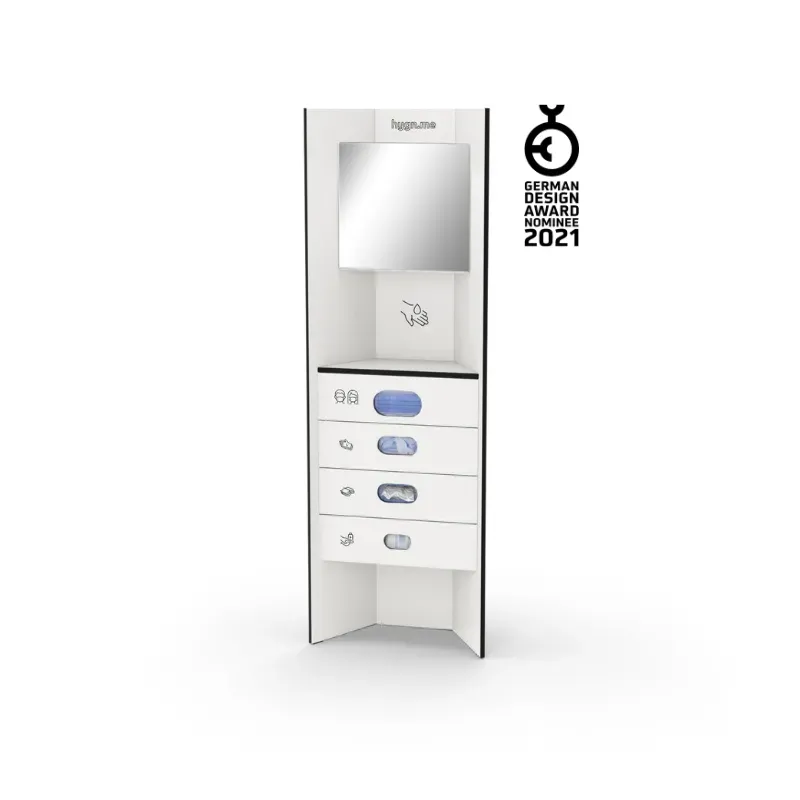 hygn.me Station 1 Premium Desinfektionsspender mit 2 Fächern