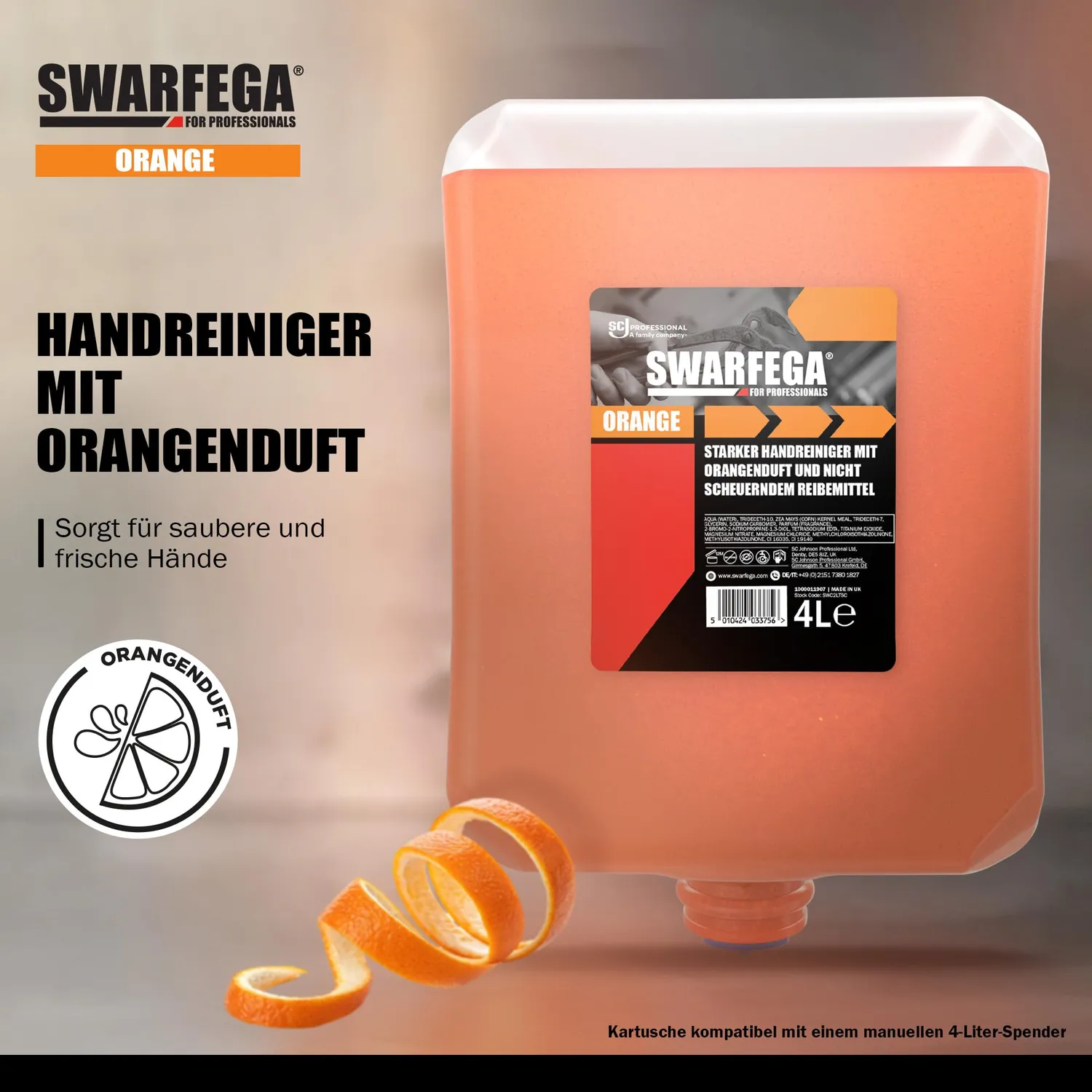 Swarfega Orange Industrieller Handreiniger 4L lösungsmittelfrei