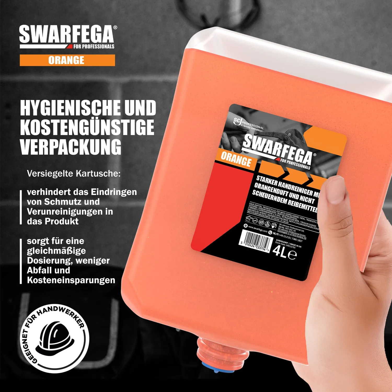 Swarfega Orange Industrieller Handreiniger 4L lösungsmittelfrei