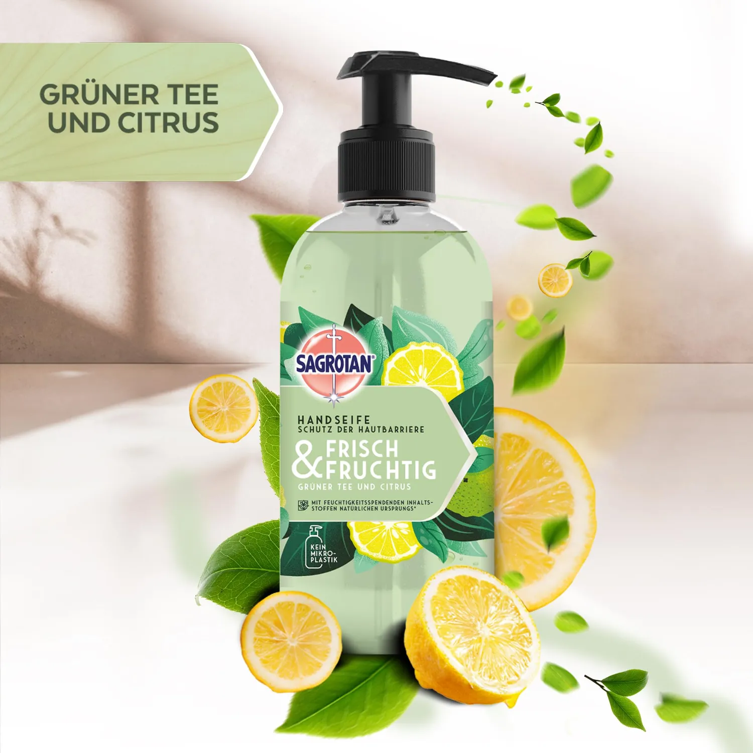 Sagrotan Frisch und Fruchtig Handseife 5x300ml Milchsäure