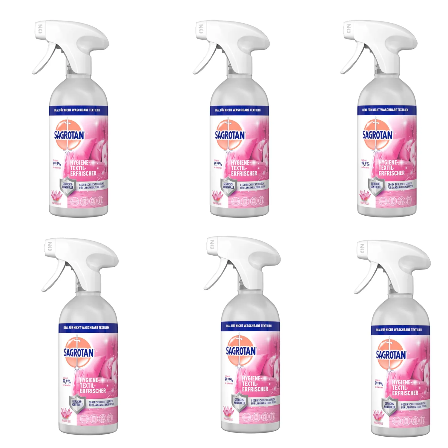 Sagrotan Hygiene-Textilerfrischer Spray 6x500 ml Frische Wäsche