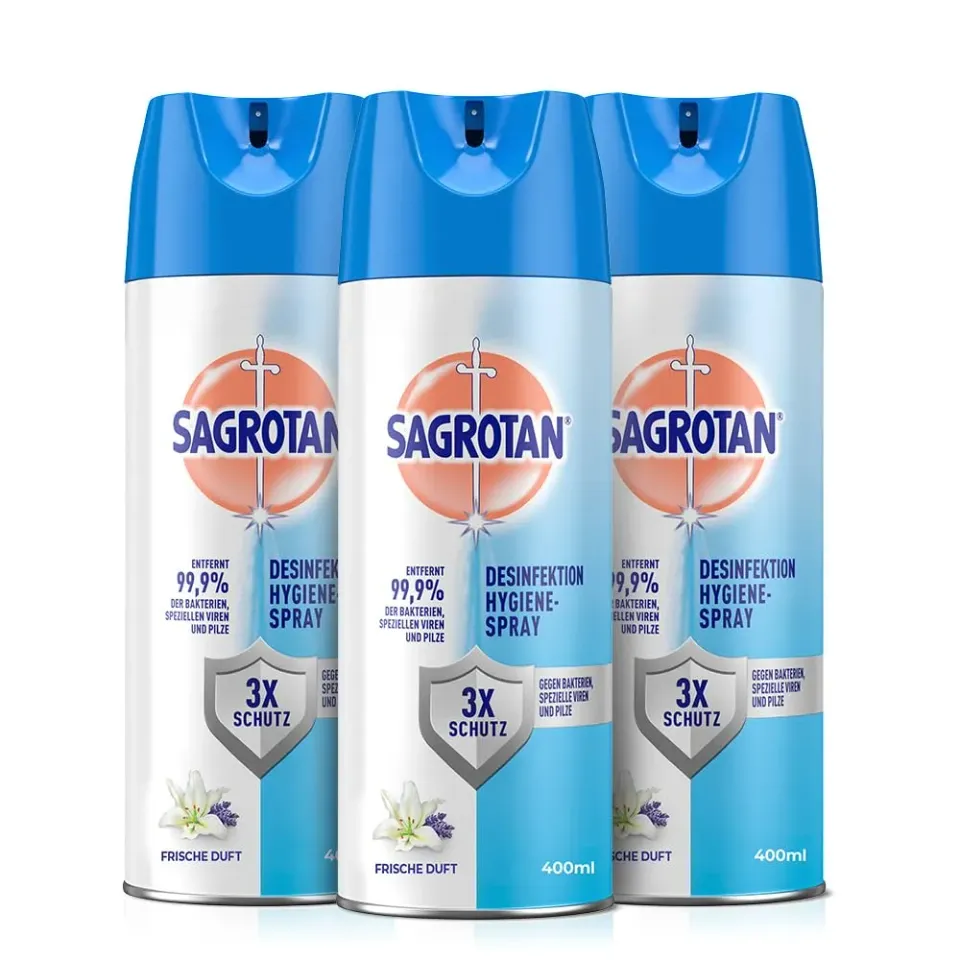 Sagrotan Hygiene Spray Desinfektionsspray 3x400ml frisch