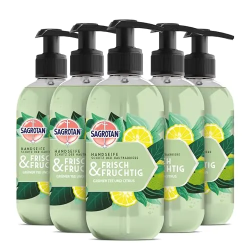 Sagrotan Frisch und Fruchtig Handseife 5x300ml Milchsäure