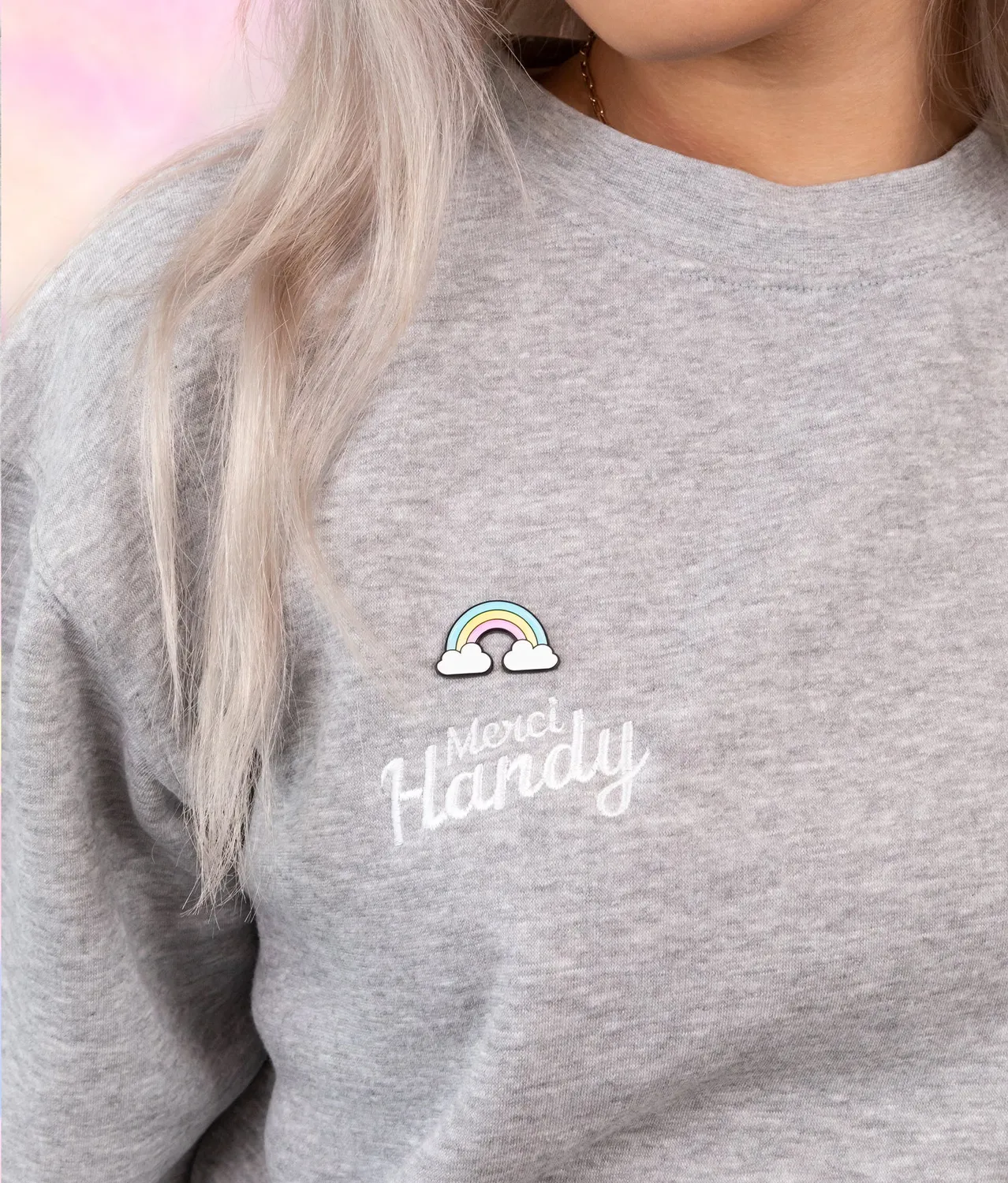 Merci Handy Rainbow Pins Anstecker 4er-Set