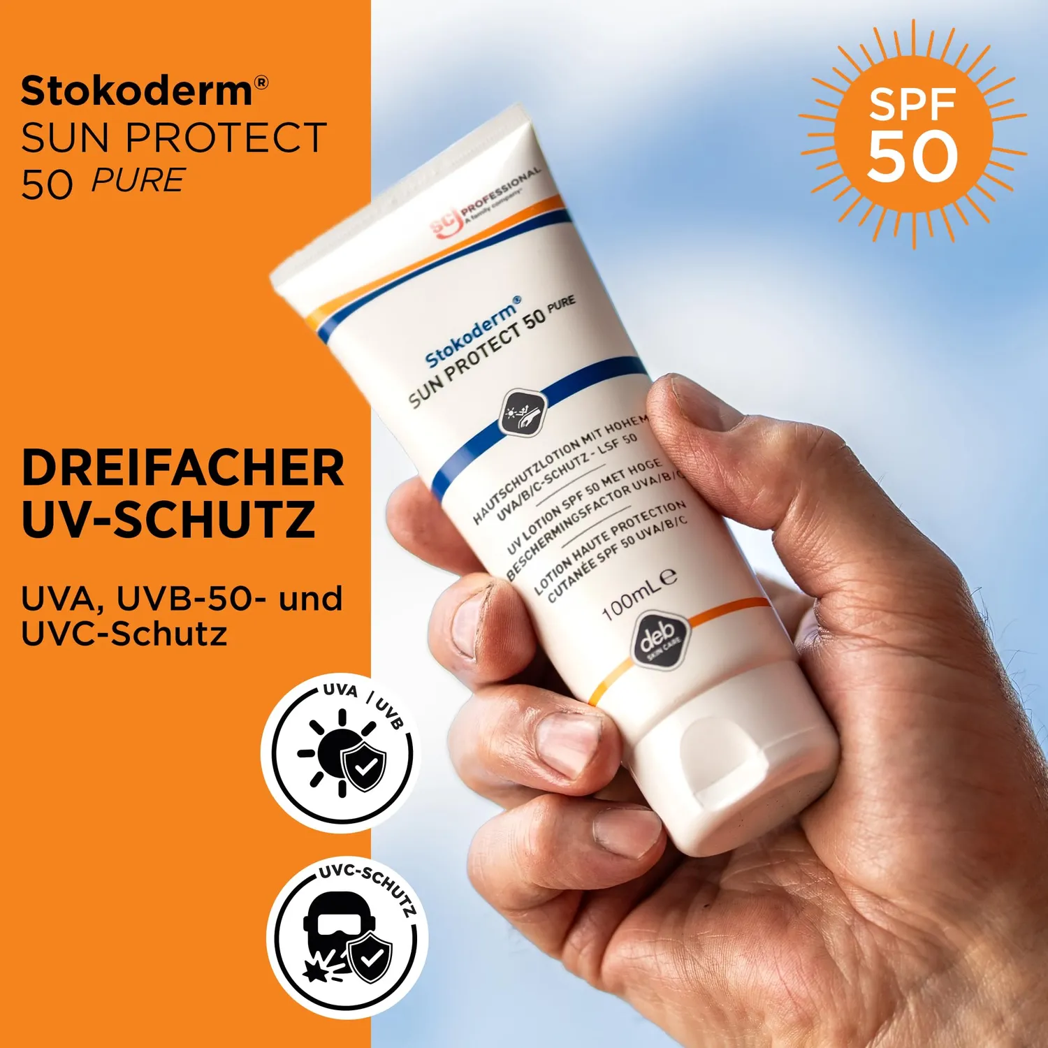 Stokoderm Sun Protect 50 Pure Sonnencreme 100ml LSF 50