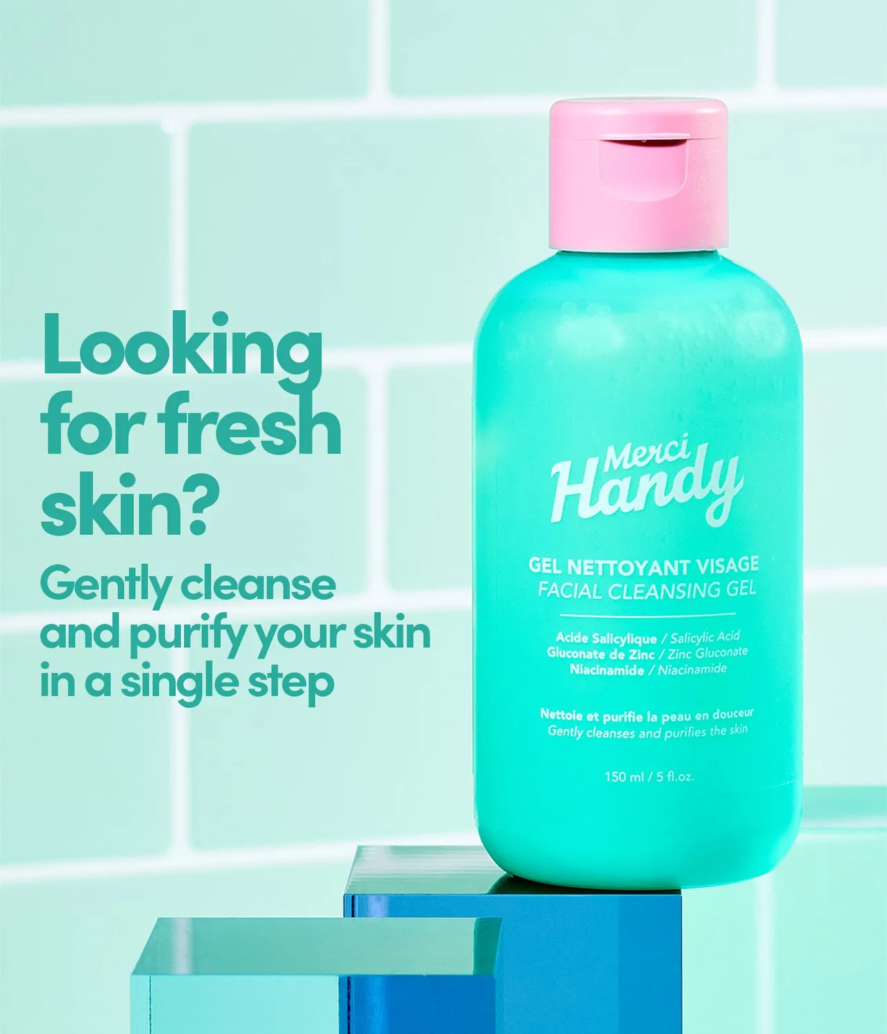 Merci Handy Gesicht Reinigungsset Gel 150ml Bürste Tasche