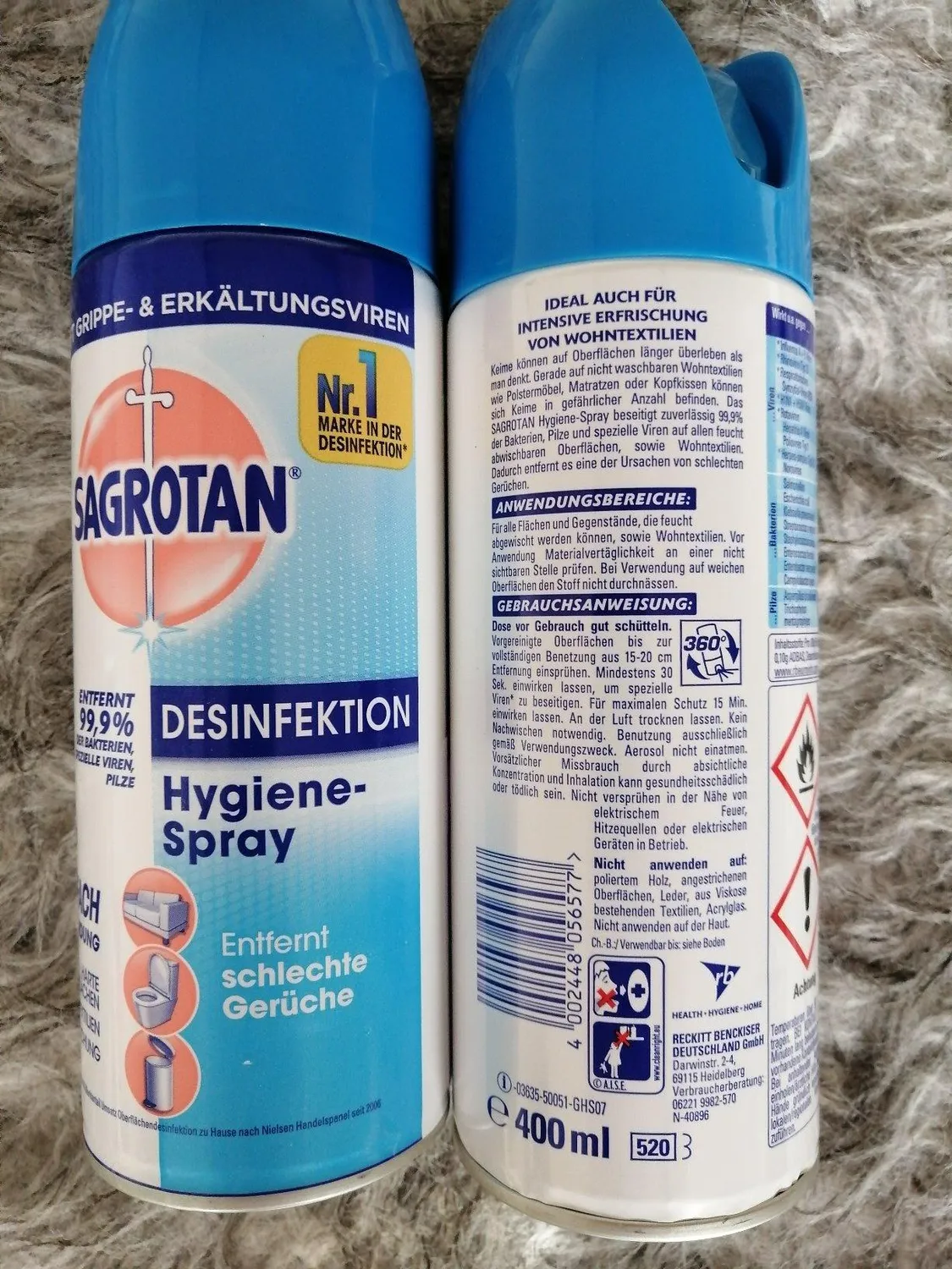 Sagrotan Hygiene Spray Desinfektionsspray 3x400ml frisch