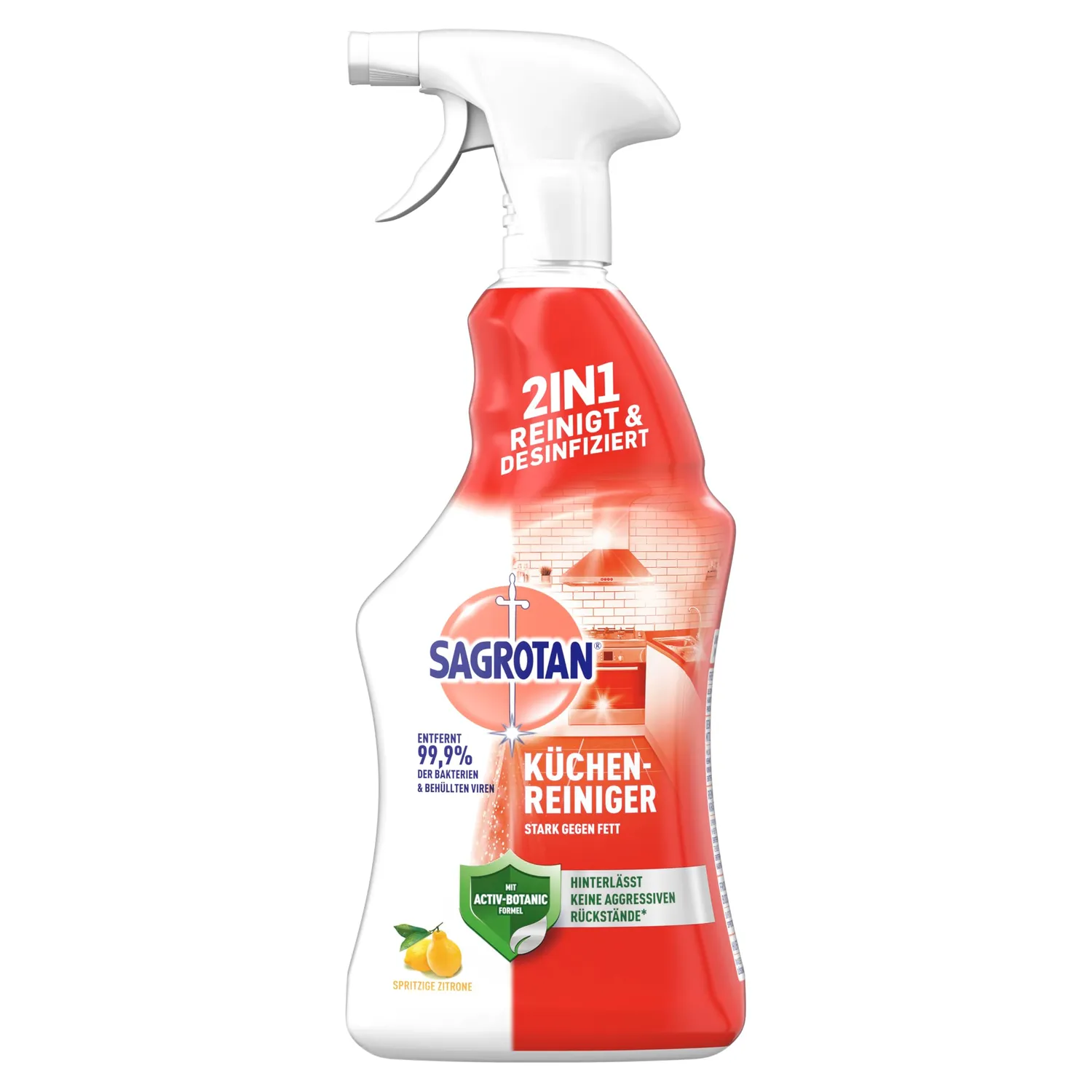 Sagrotan Küchen-Reiniger Zitrone Spray 4x750ml fettlösend