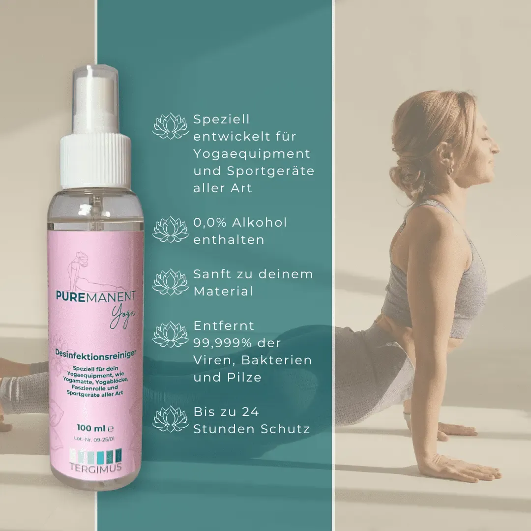 Puremanent Yoga Yogamatten-Reiniger Spray 100ml für unterwegs alkoholfrei