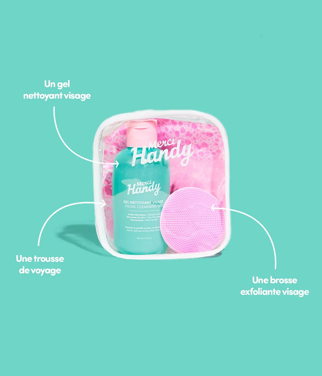 Merci Handy Gesichts Set Waschgel 150ml Bürste