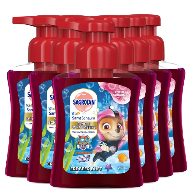 Sagrotan Kids Samt-Schaumseife Erdbeere Schaum 6x250 ml