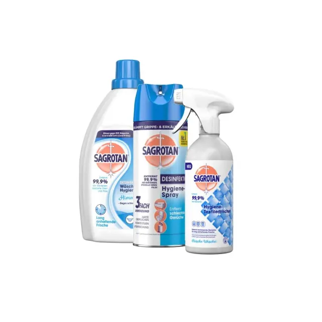 Sagrotan Hygiene Set Frische Wäsche 3-teilig Spray Spüler