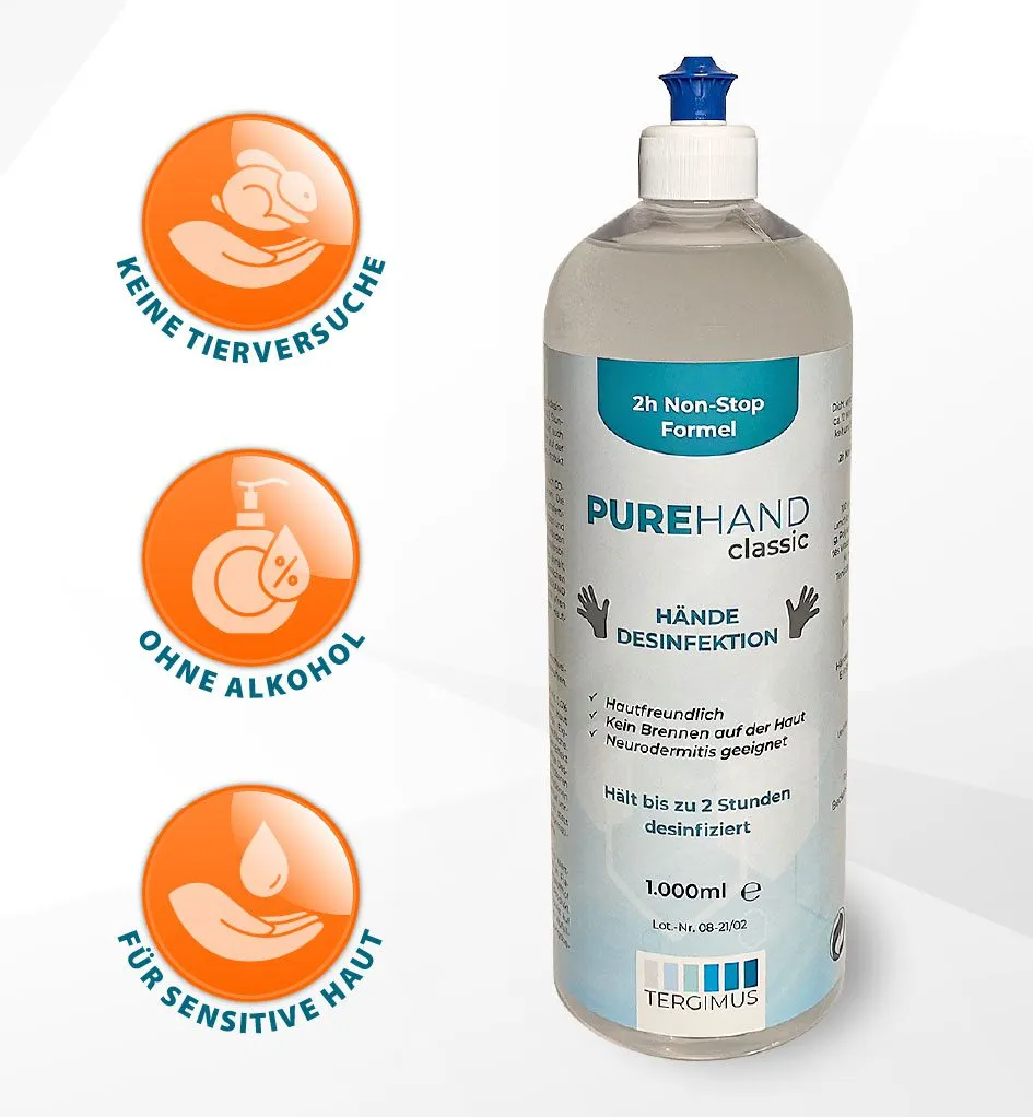 TERGIMUS PUREHAND Classic Händedesinfektion 1000 ml alkoholfrei